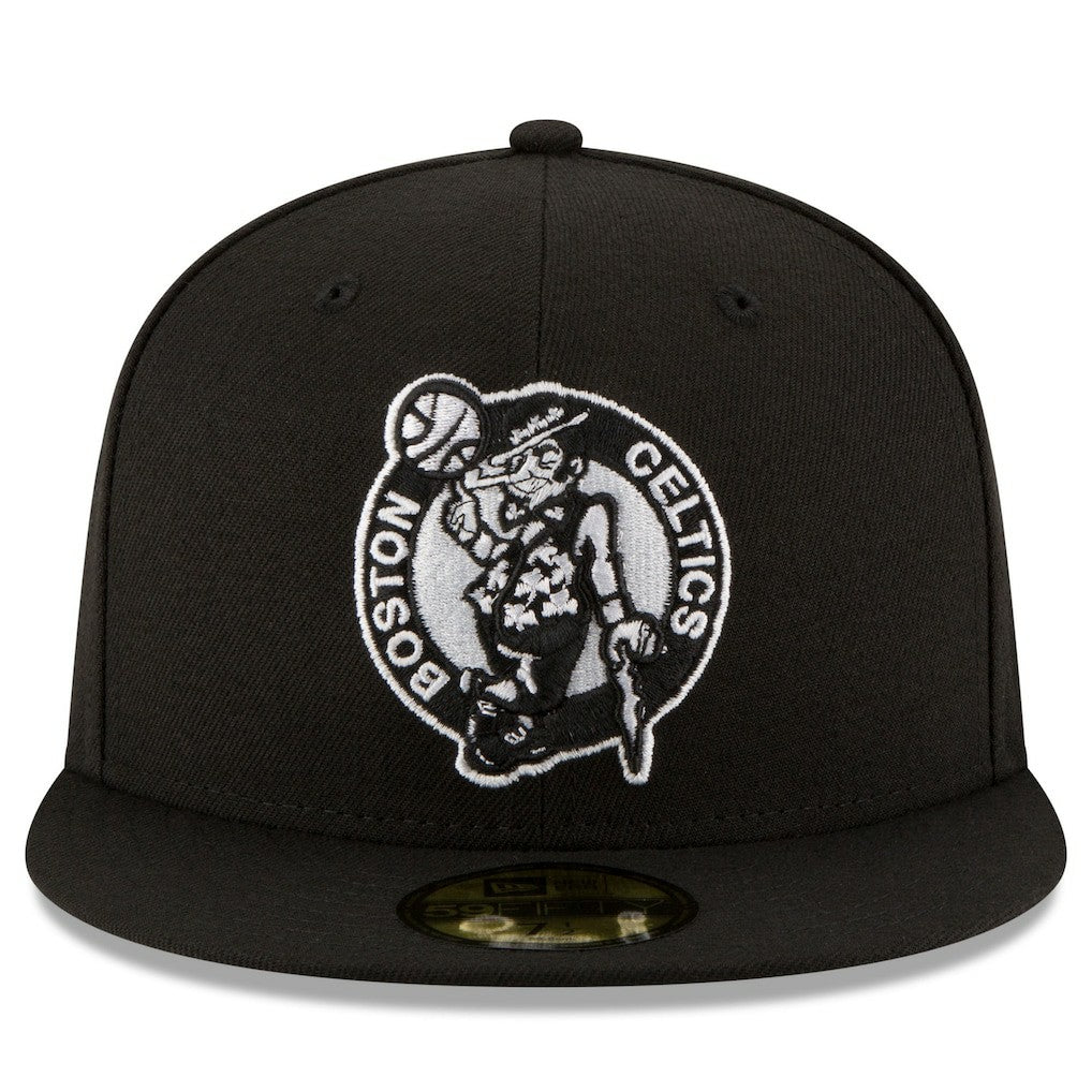 Boston Celtics Black & White Logo 59FIFTY Fitted Hat Black