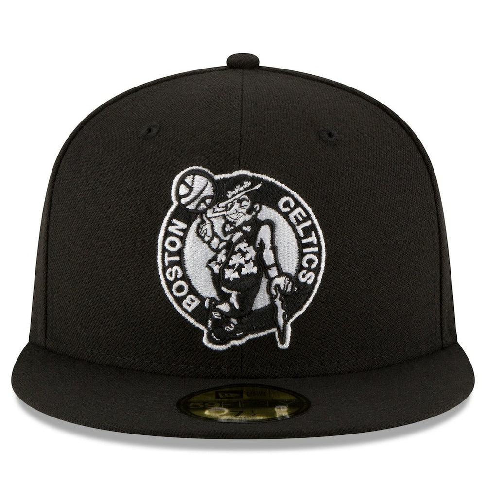 Boston Celtics Black & White Logo 59FIFTY Fitted Hat Black