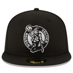 Boston Celtics Black & White Logo 59FIFTY Fitted Hat Black