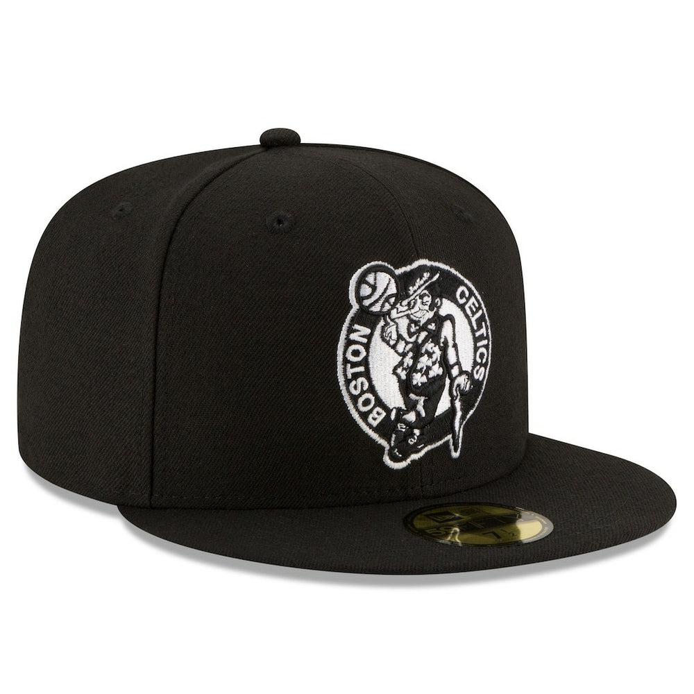 Boston Celtics Black & White Logo 59FIFTY Fitted Hat Black