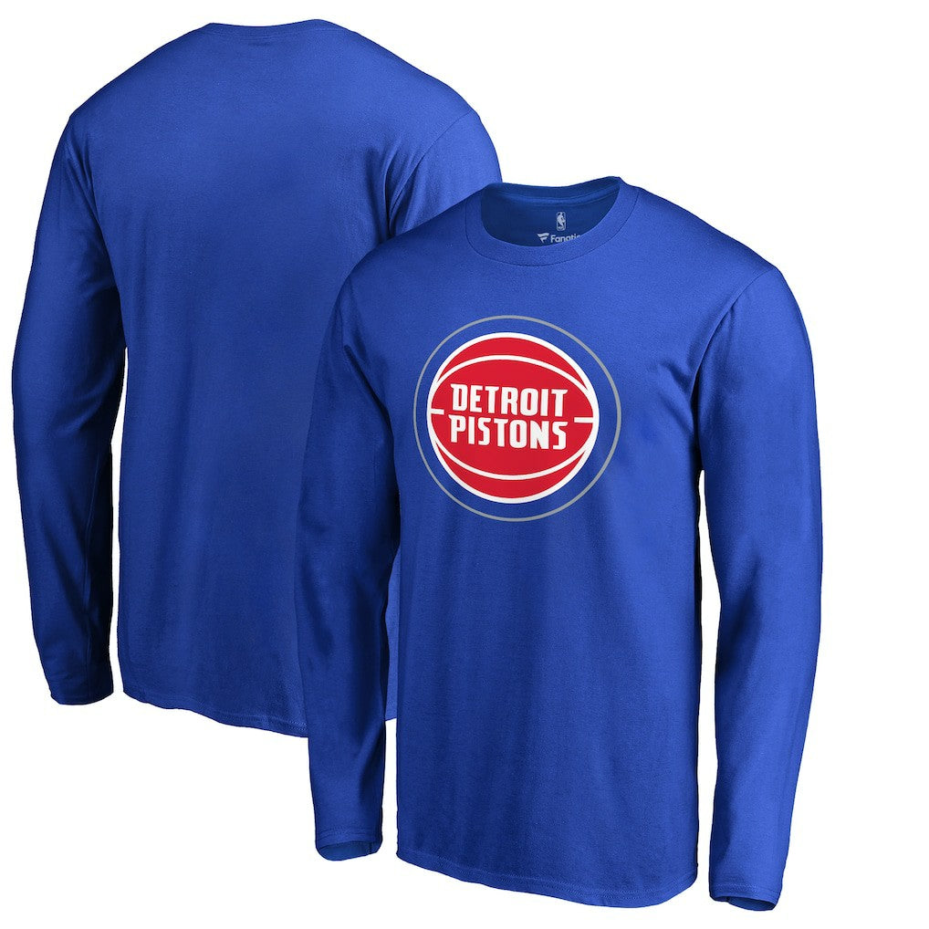 Detroit Pistons Primary Logo 2 Long Sleeve T-Shirt Royal