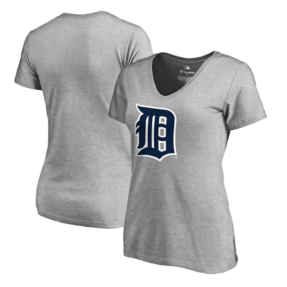Detroit Tigers Women's Forbes V-Neck T-Shirt - Ash T-shirts