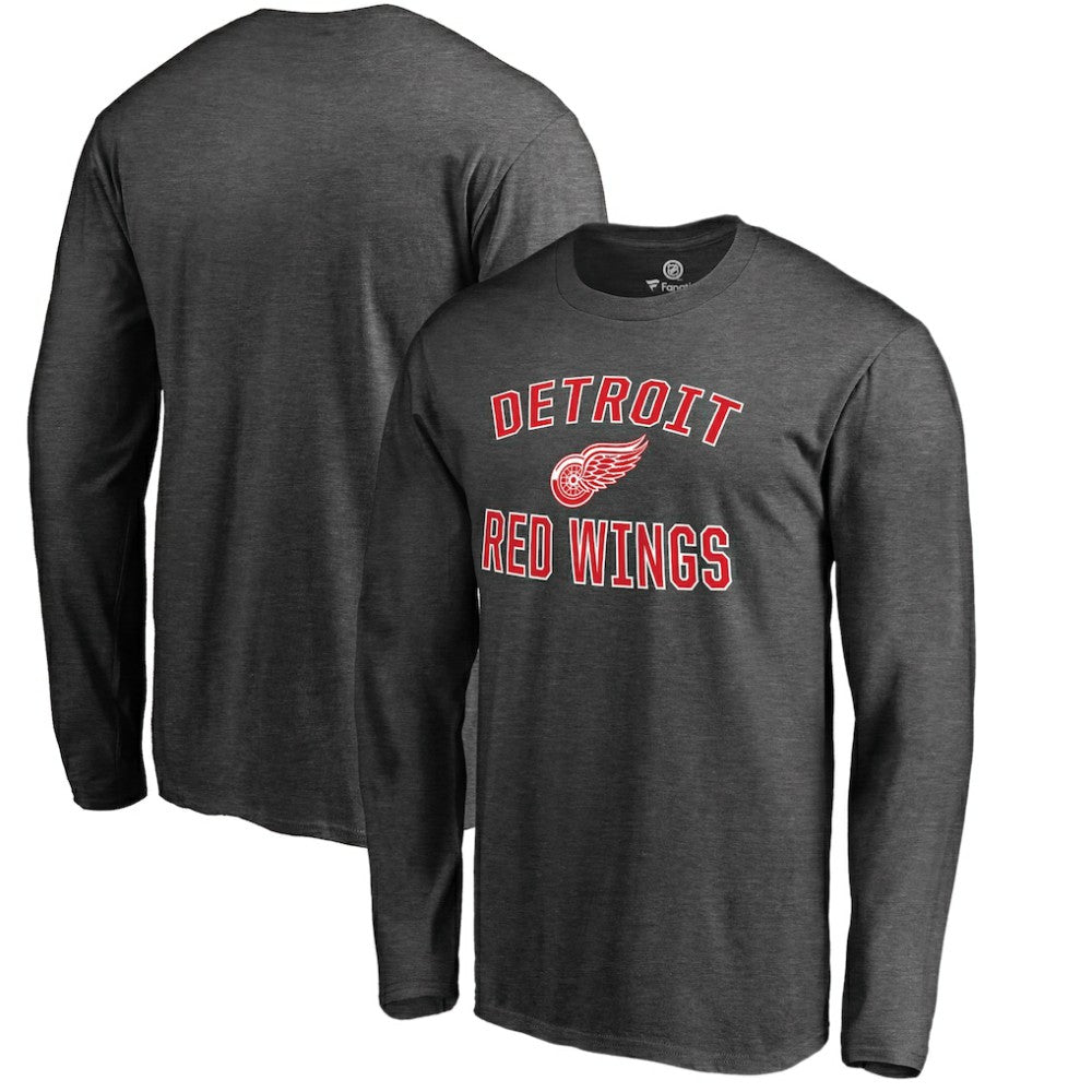 NHL Detroit Red Wings Victory Arch II Long Sleeve T-Shirt - Heathered Gray