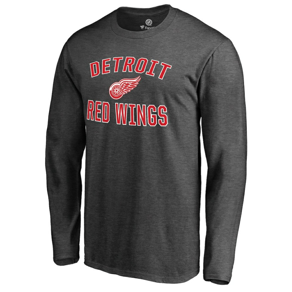 NHL Detroit Red Wings Victory Arch II Long Sleeve T-Shirt - Heathered Gray