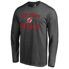 NHL New Jersey Devils Victory Arch Long Sleeve T-Shirt - Heathered Gray