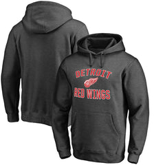 NHL Detroit Red Wings Victory Arch Team Fitted Pullover Hoodie - Heather Charcoal