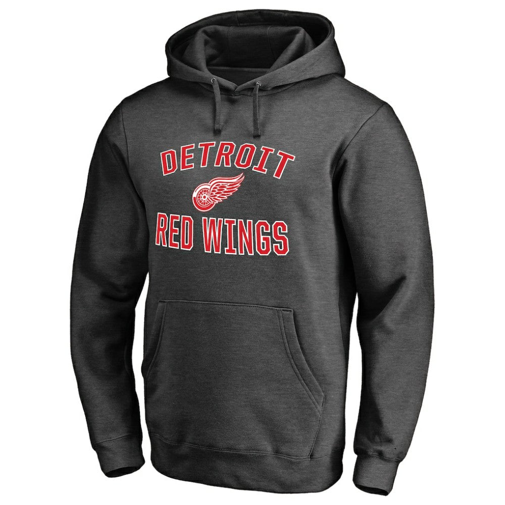 NHL Detroit Red Wings Victory Arch Team Fitted Pullover Hoodie - Heather Charcoal