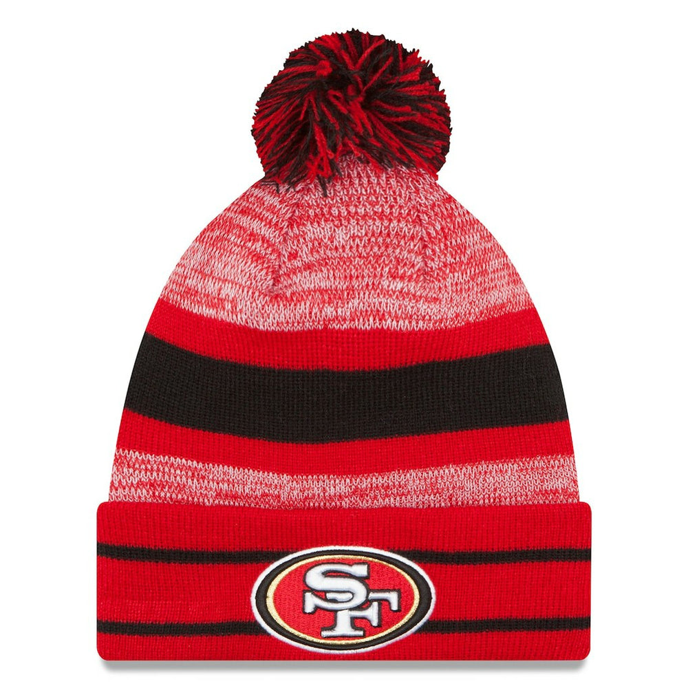 San Francisco 49ers New Era Team Logo Cuffed Knit Hat with Pom Scarlet