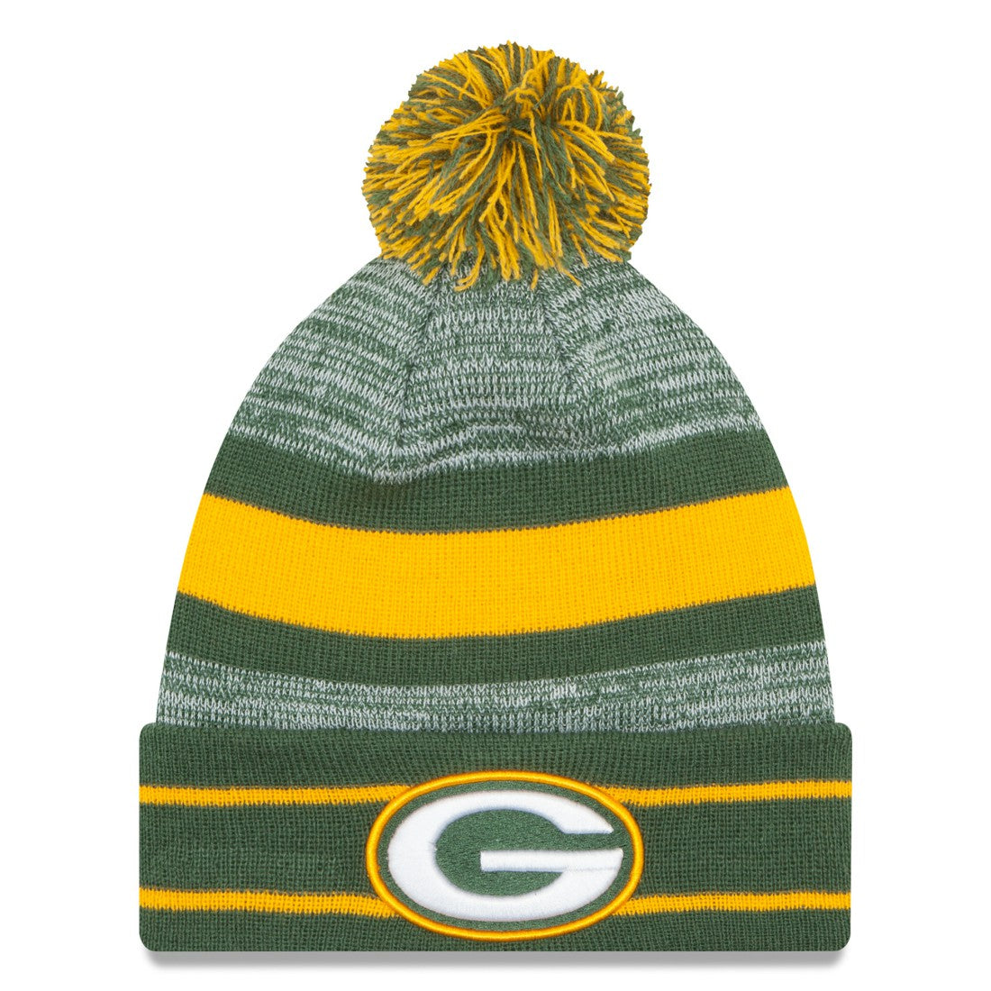 Green Bay Packers New Era Team Logo Cuffed Knit Hat with Pom Green