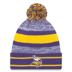 Minnesota Vikings New Era Team Logo Cuffed Knit Hat with Pom Purple
