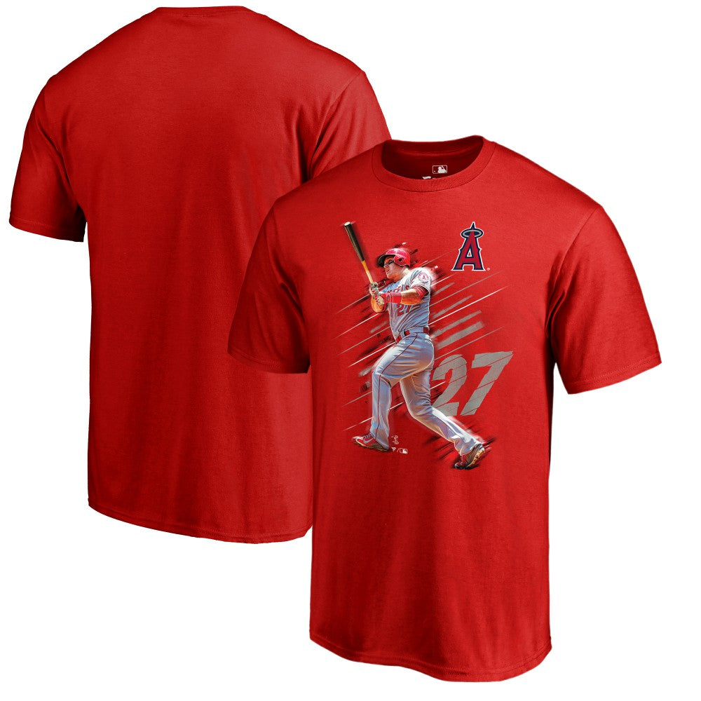 Mike Trout Los Angeles Angels Fade Away T-Shirt - Red T-shirts