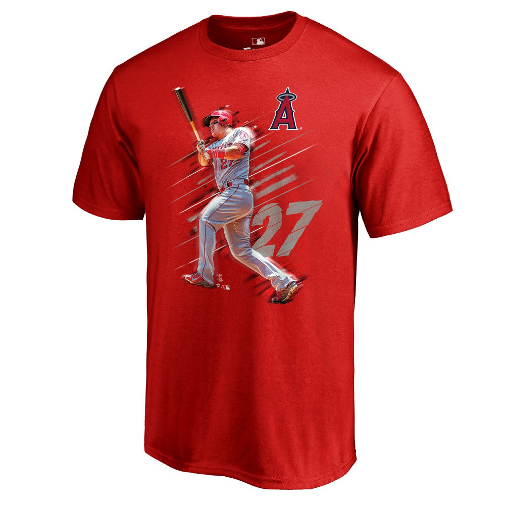 Mike Trout Los Angeles Angels Fade Away T-Shirt - Red T-shirts