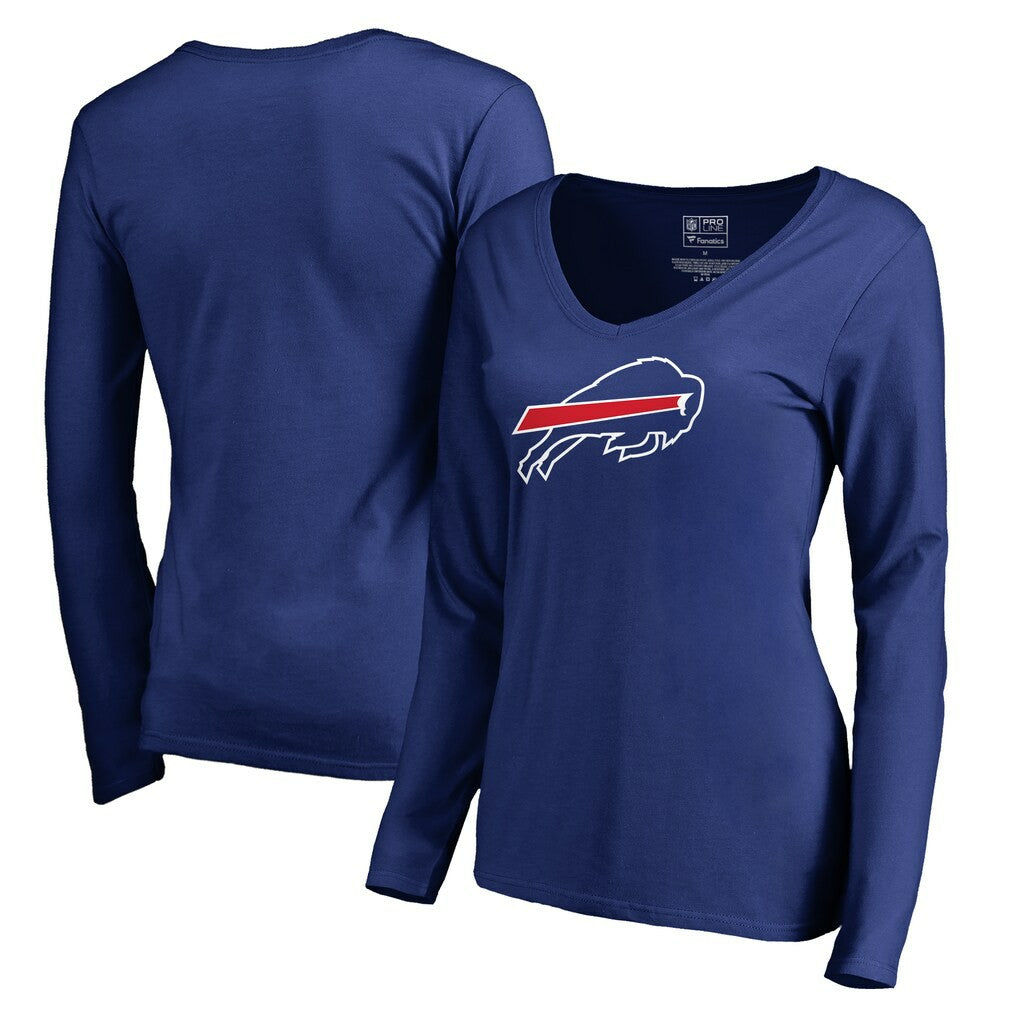 Buffalo Bills Women's Primary Logo V-Neck Long-Sleeve T-Shirt Royal