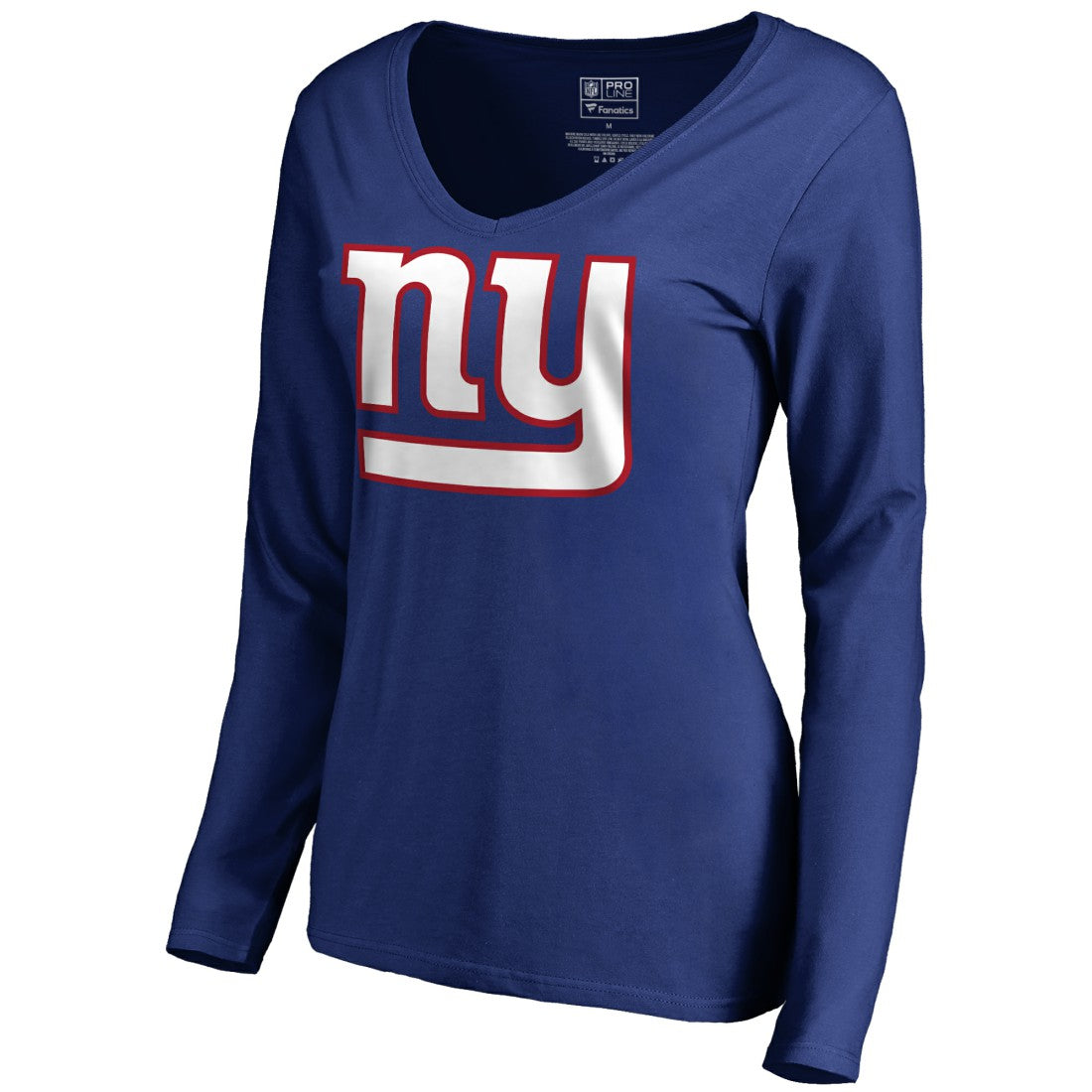New York Giants Women's Primary Logo V-Neck Long-Sleeve T-Shirt Royal