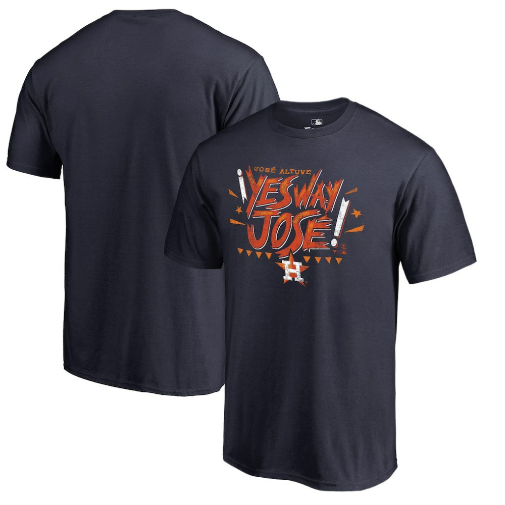 Jose Altuve Houston Astros Player Hometown Collection Yes Way Jose T-Shirt - Navy T-shirts