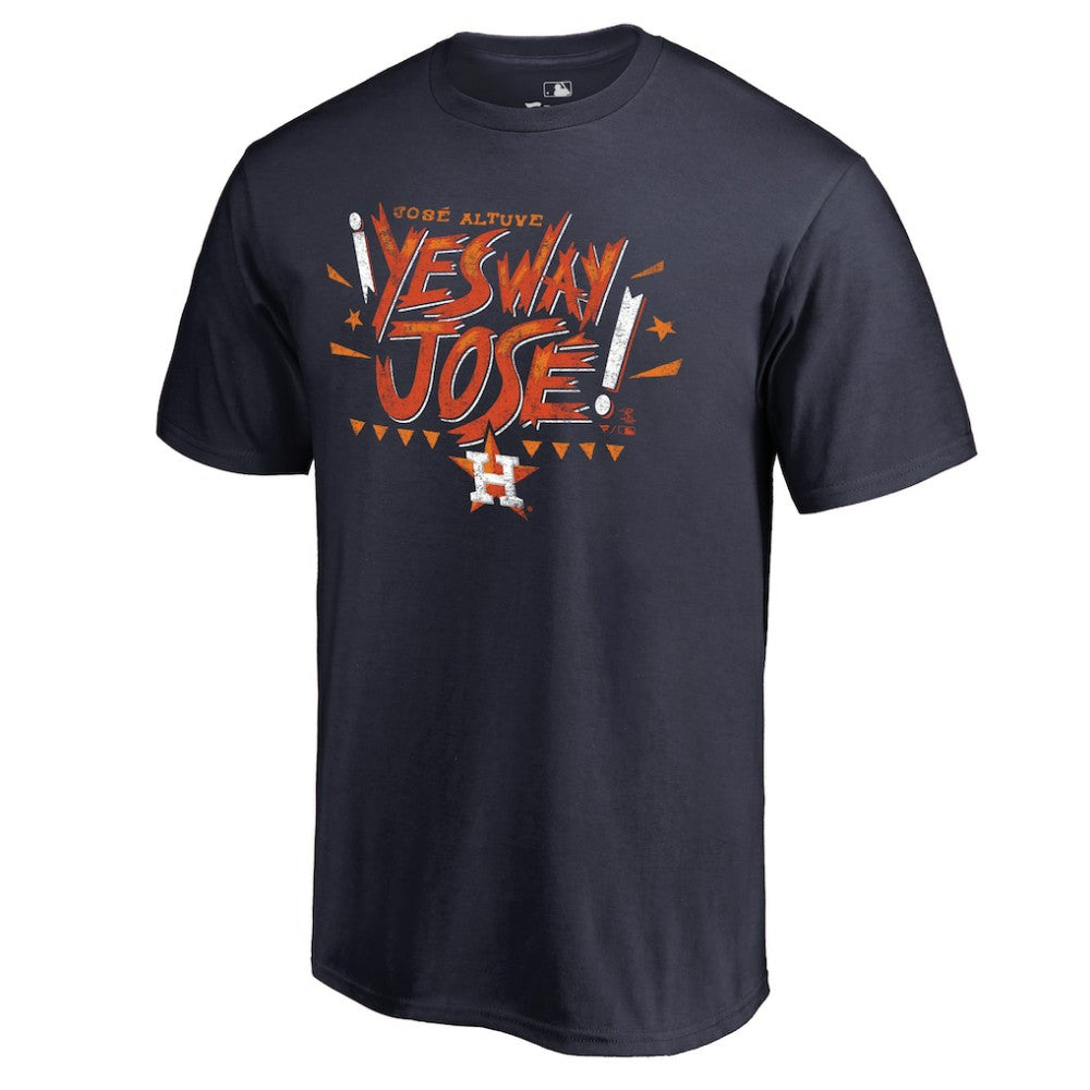 Jose Altuve Houston Astros Player Hometown Collection Yes Way Jose T-Shirt - Navy T-shirts