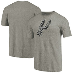 San Antonio Spurs Distressed Team Logo Tri-Blend T-Shirt Heather Gray