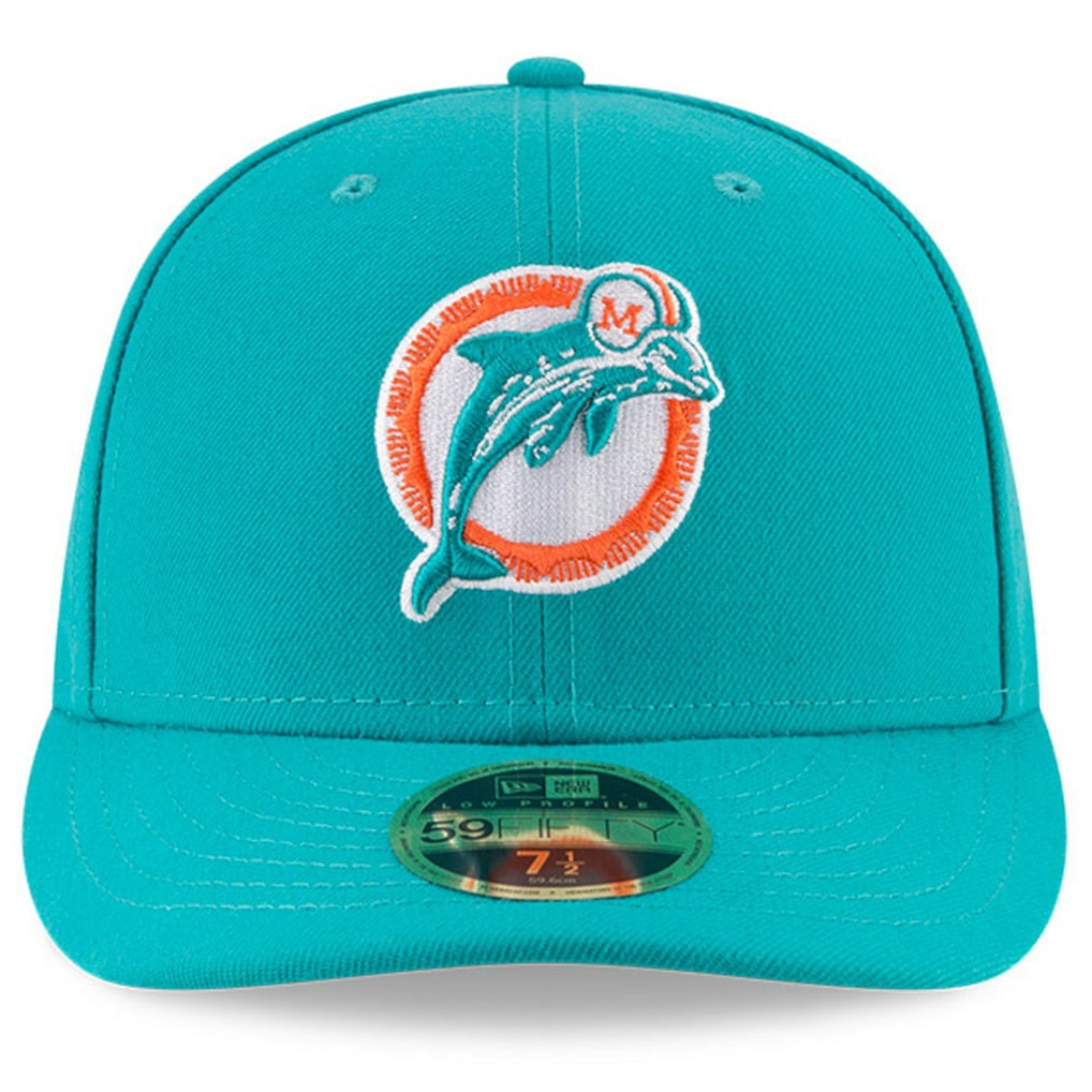 Miami Dolphins New Era Omaha Throwback Low Profile 59FIFTY Fitted Hat Aqua