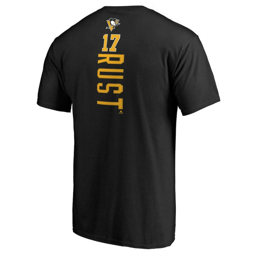 NHL Bryan Rust Pittsburgh Penguins Backer Name & Number T-Shirt - Black