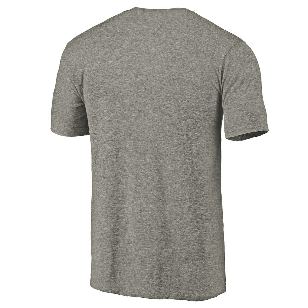 Boston Celtics Distressed Team Logo 2 Tri-Blend V-Neck T-Shirt Heathered Gray