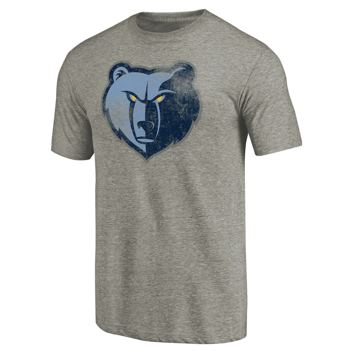 Memphis Grizzlies Distressed Team Logo Tri-Blend T-Shirt Heather Gray