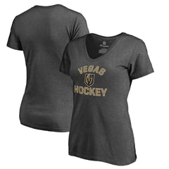 NHL Vegas Golden Knights Women's Overtime V-Neck T-Shirt - Heathered Gray