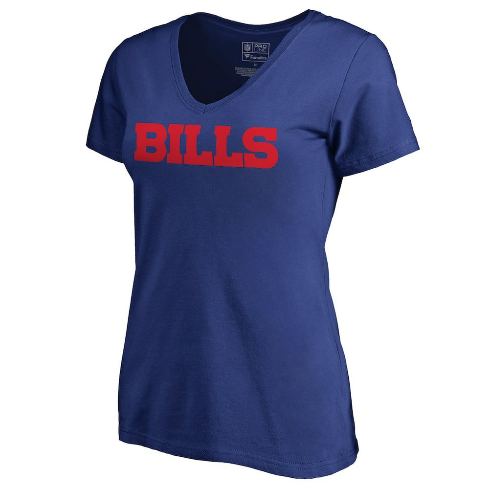 Buffalo Bills Women's Wordmark V-Neck T-Shirt Royal