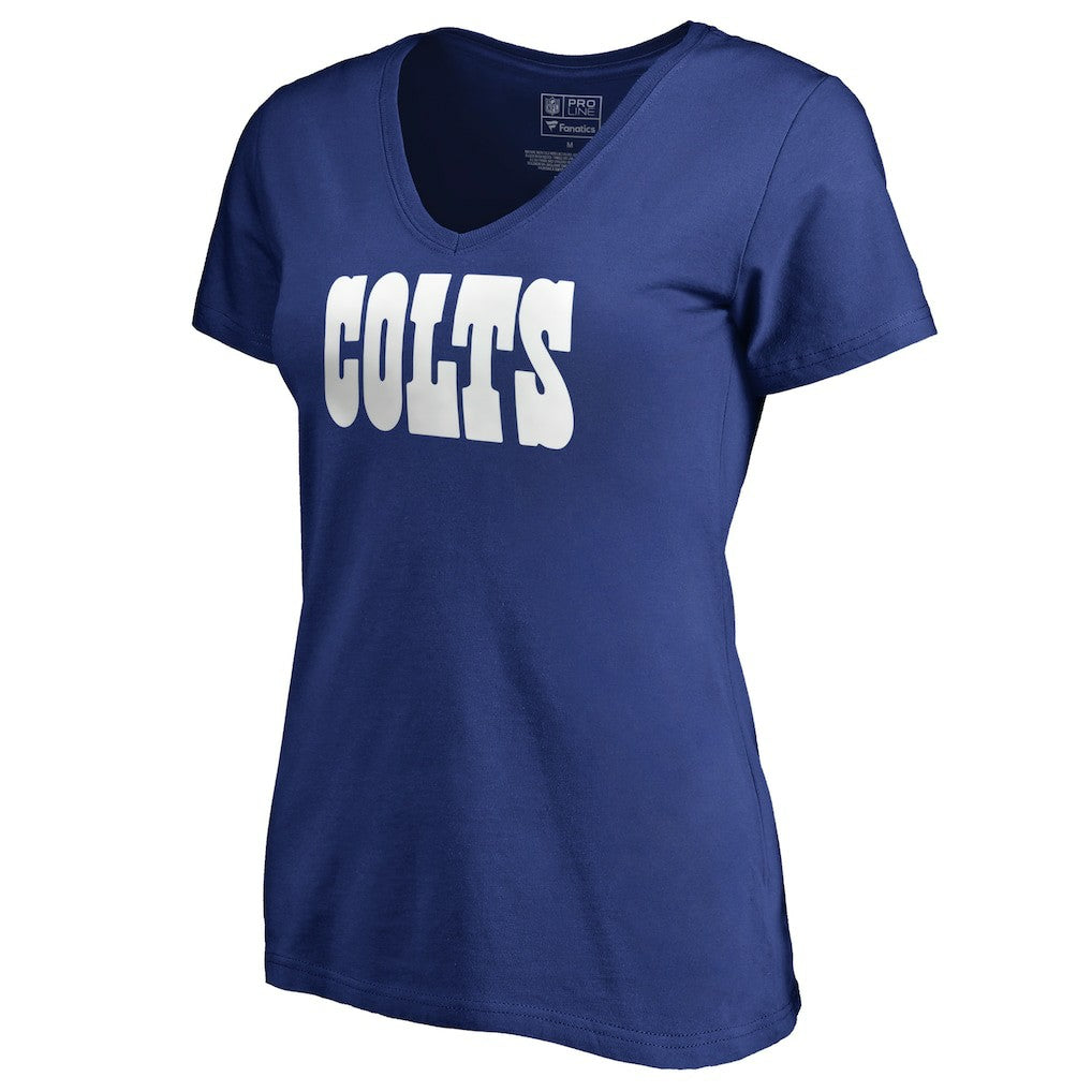 Indianapolis Colts Women's Wordmark V-Neck T-Shirt Royal