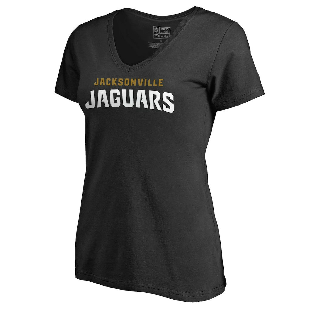 Jacksonville Jaguars Women's Wordmark V-Neck T-Shirt Black