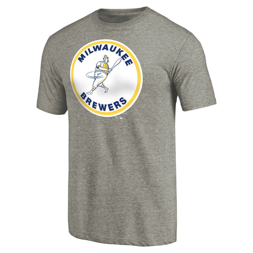 Milwaukee Brewers Cooperstown Collection Forbes Tri-Blend T-Shirt - Ash T-shirts