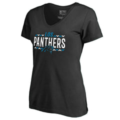 Carolina Panthers Women's Arriba V-Neck T-Shirt Black