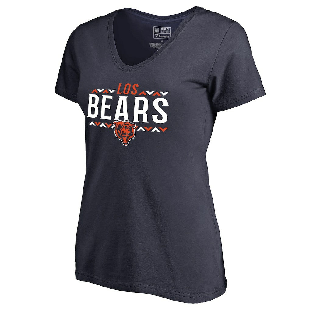 Chicago Bears Women's Arriba V-Neck T-Shirt Navy
