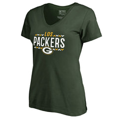 Green Bay Packers Women's Arriba V-Neck T-Shirt Green