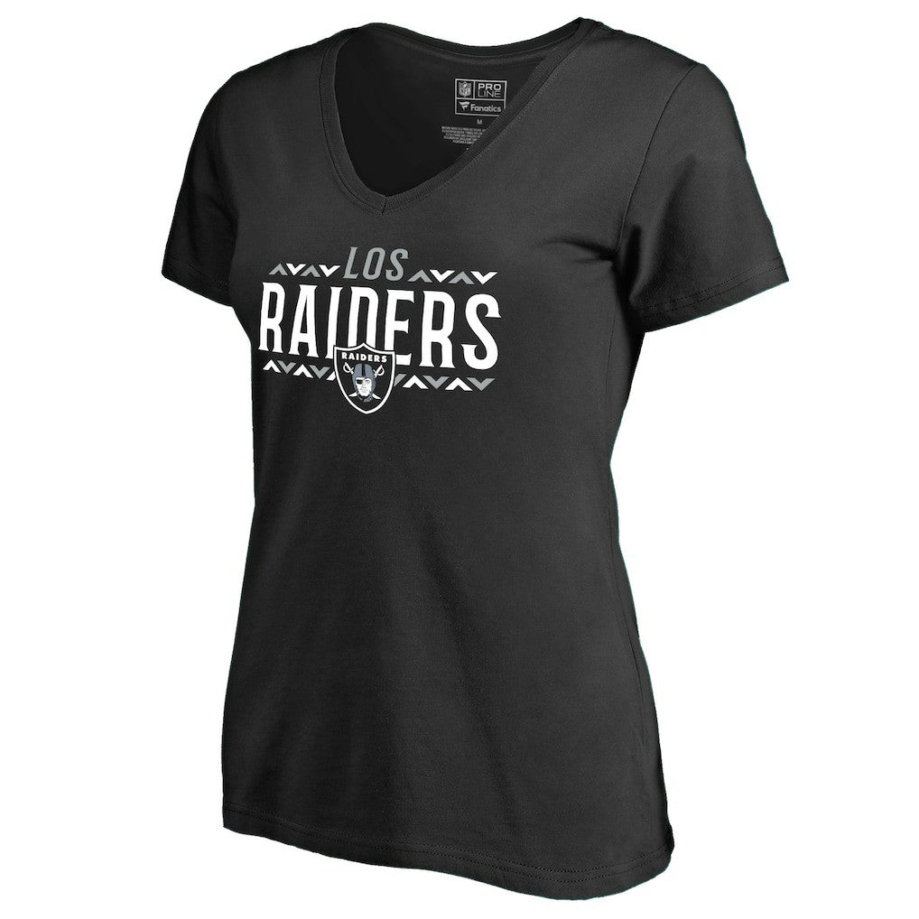 Las Vegas Raiders Women's Arriba V-Neck T-Shirt Black