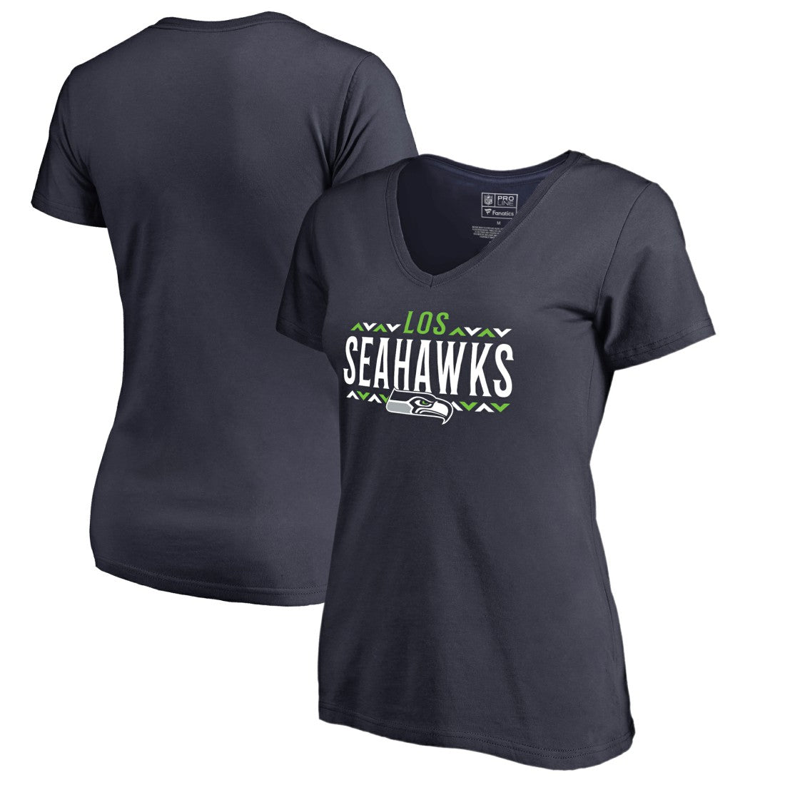 Seattle Seahawks Women's Arriba V-Neck T-Shirt Navy