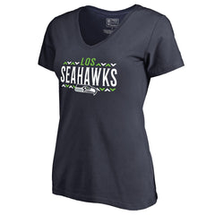 Seattle Seahawks Women's Arriba V-Neck T-Shirt Navy