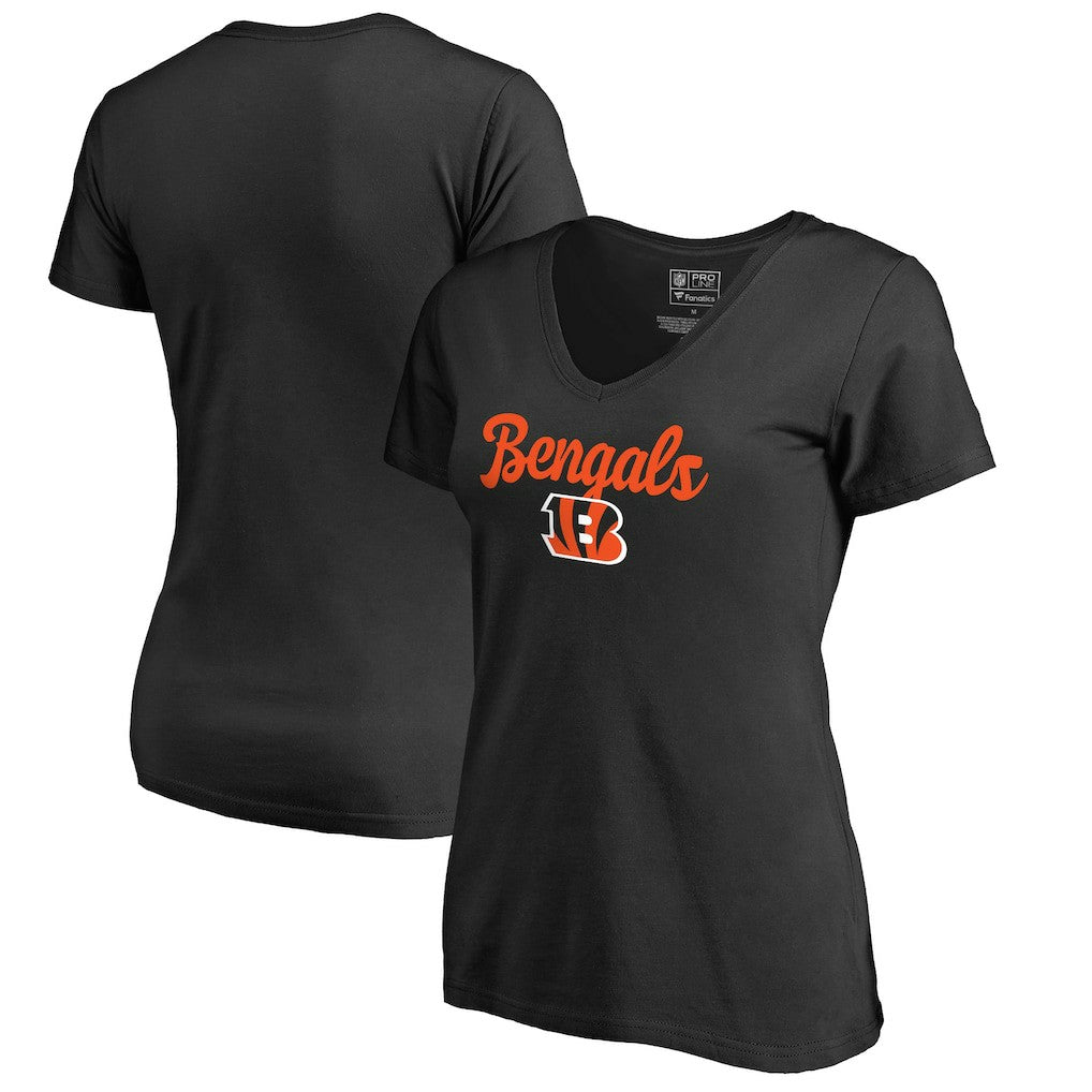 Cincinnati Bengals Women's Freehand V-Neck T-Shirt Black
