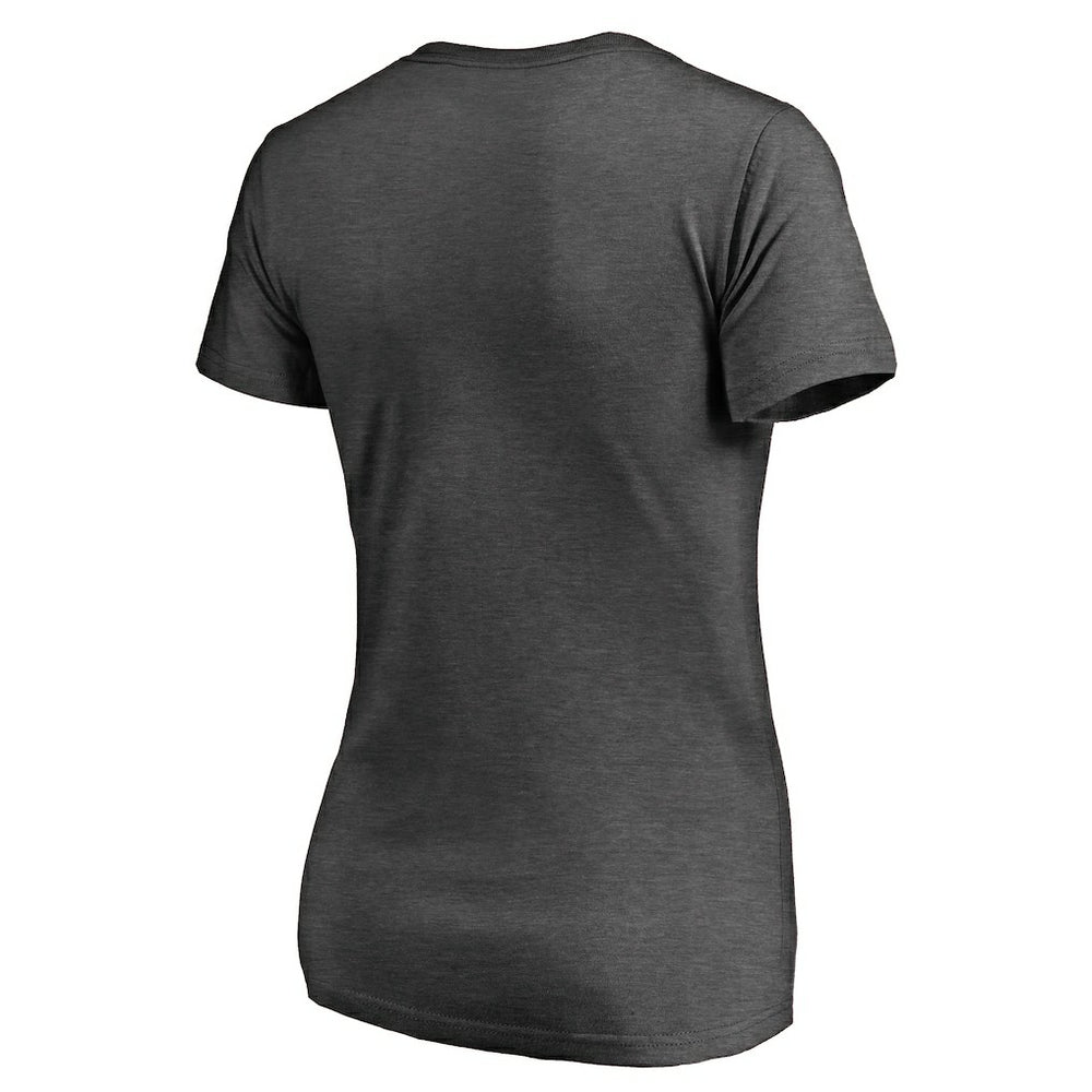 New York Giants Women's Freehand V-Neck T-Shirt Dark Heathered Gray