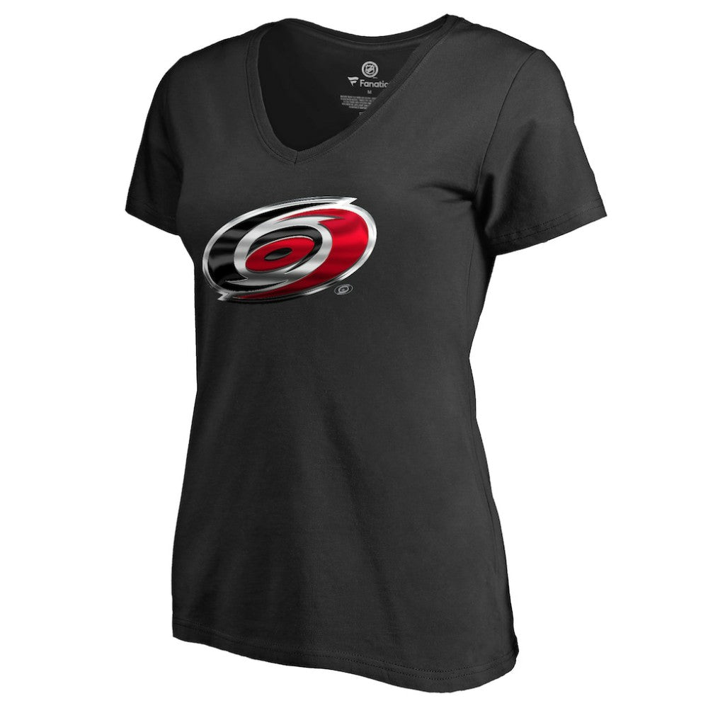 NHL Carolina Hurricanes Women's Midnight Mascot V-Neck T-Shirt - Black