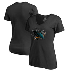 NHL San Jose Sharks Women's Midnight Mascot V-Neck T-Shirt - Black