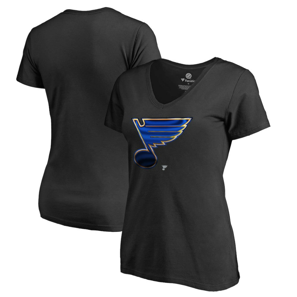 NHL St. Louis Blues Women's Midnight Mascot V-Neck T-Shirt - Black