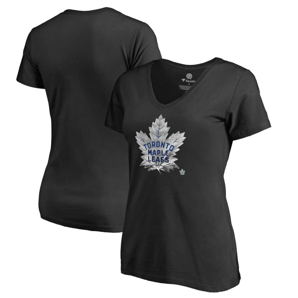 NHL Toronto Maple Leafs Women's Midnight Mascot V-Neck T-Shirt - Black