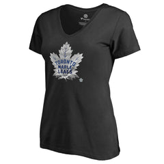 NHL Toronto Maple Leafs Women's Midnight Mascot V-Neck T-Shirt - Black