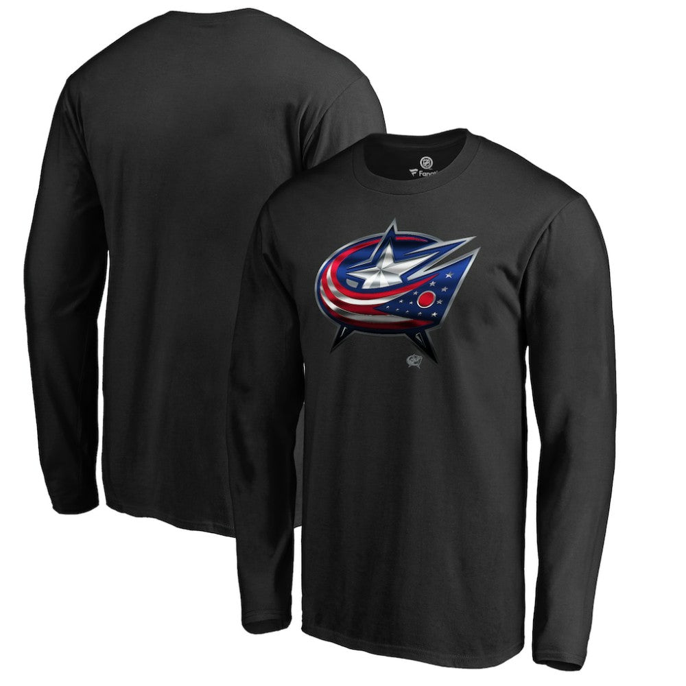 NHL Columbus Blue Jackets Midnight Mascot Long Sleeve T-Shirt - Black