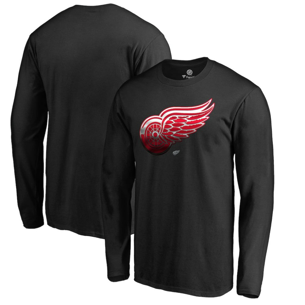 NHL Detroit Red Wings Midnight Mascot Long Sleeve T-Shirt - Black