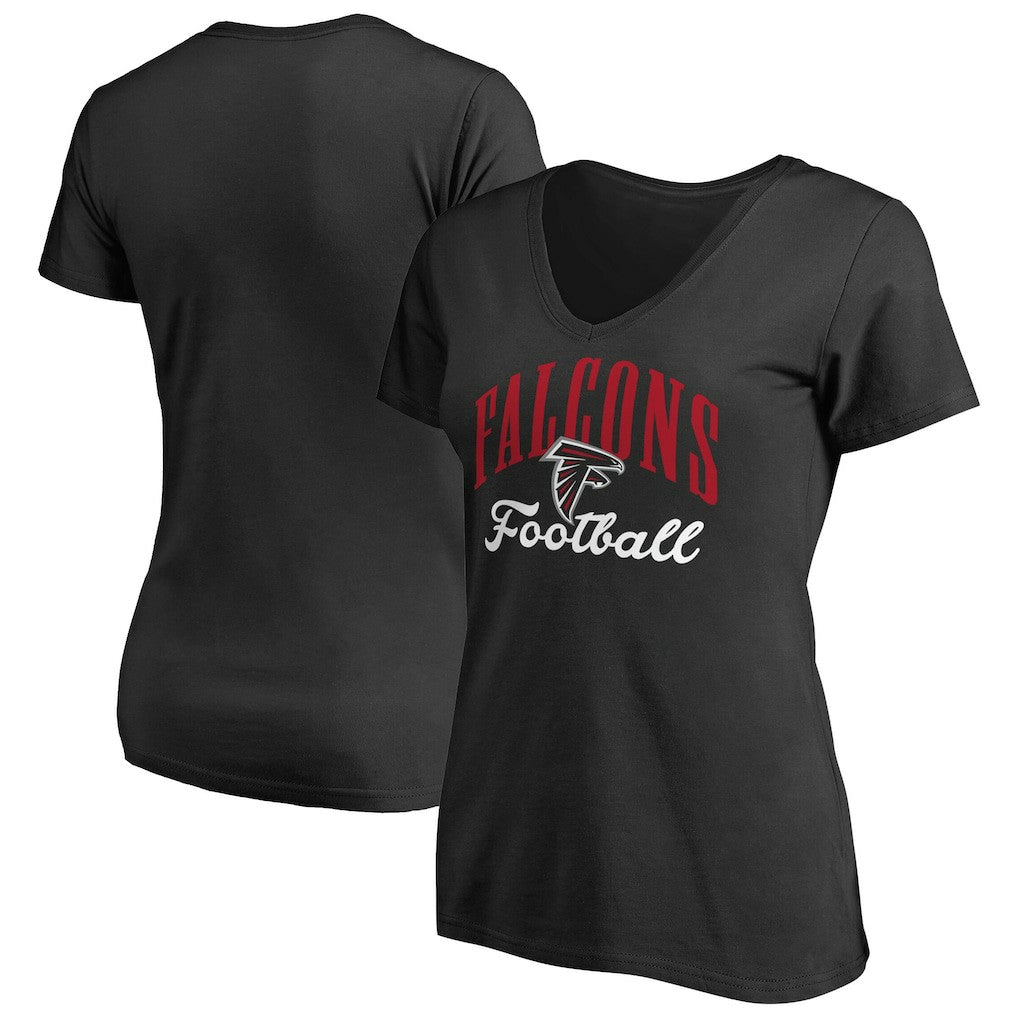 Atlanta Falcons Women's Victory Script V-Neck T-Shirt -Black