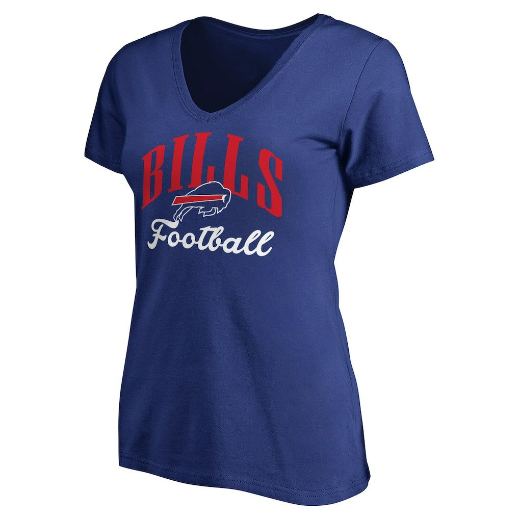Buffalo Bills Women's Victory Script V-Neck T-Shirt -Royal