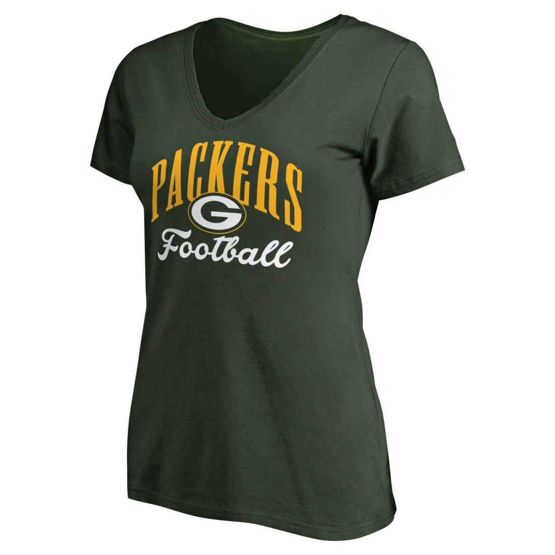 Green Bay Packers Women's Victory Script V-Neck T-Shirt -Green