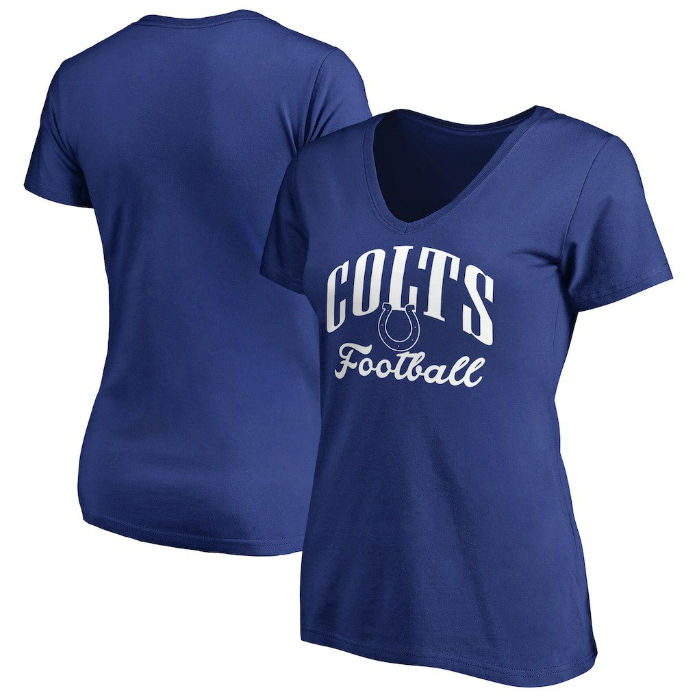 Indianapolis Colts Women's Victory Script V-Neck T-Shirt -Royal