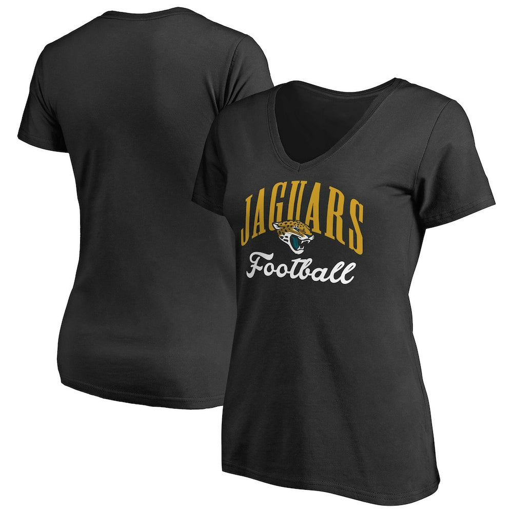 Jacksonville Jaguars Women's Victory Script V-Neck T-Shirt -Black